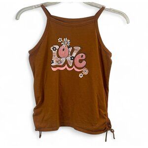 Wonder Nation Girls Love Graphic Rust Brown Tank Top  L 10-12 Plus